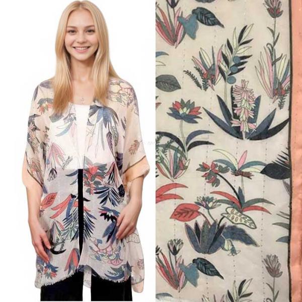 wholesale 9151 - Sequined Kimono Pink Border - 