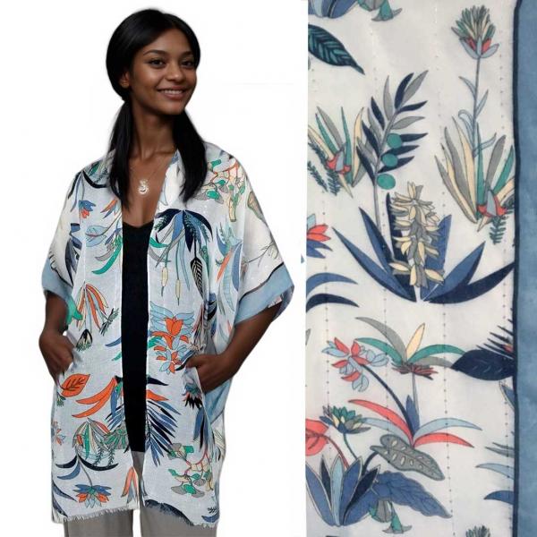 wholesale 9151 - Sequined Kimono Blue Border<br>Sequined Kimono - 