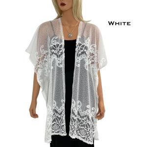 9251 - Lace Design Kimono White Kimono - Lace Design 9251 - 