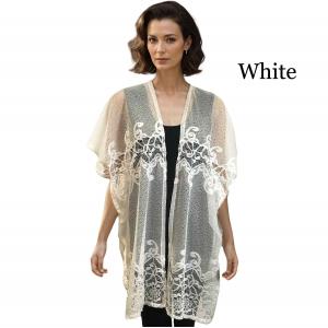9251 - Lace Design Kimono White Kimono - Lace Design 9251 - 