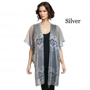 9251 - Lace Design Kimono Silver Kimono - Lace Design 9251 - 