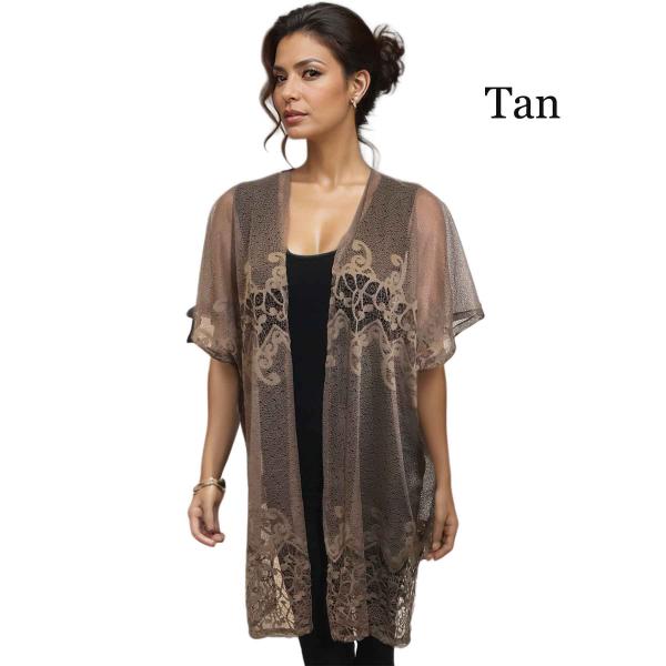 wholesale 9251 - Lace Design Kimono Tan Kimono - Lace Design 9251 - 