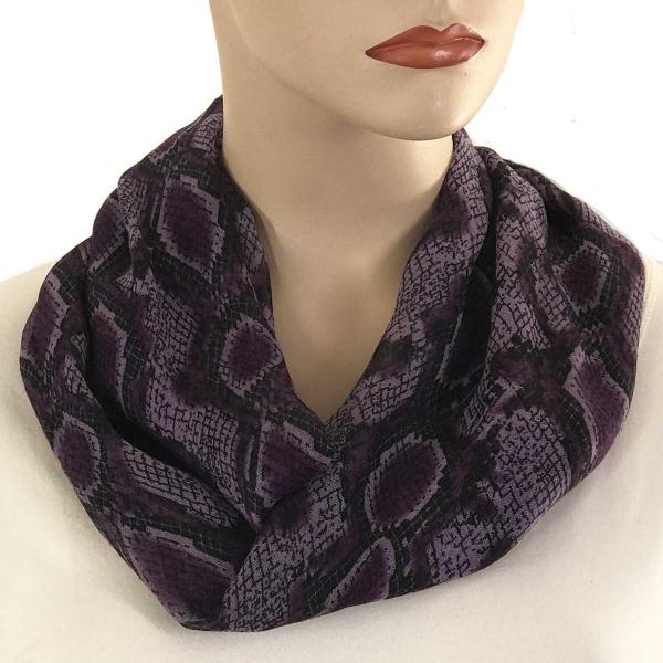 wholesale 3127 - Reptile Print Scarves with Magnetic Clasp  Reptile Print - Purple - 