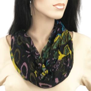 0945 Magnetic Clasp Scarves (Cotton Touch) #08 African Abstract Black - 