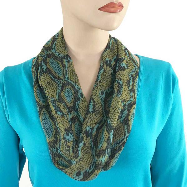Wholesale 0945 Magnetic Clasp Scarves (Cotton Touch) #34 Reptile Print Blue and Green MB - 