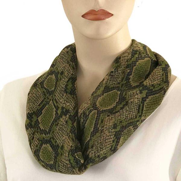 wholesale Magnetic Clasp Scarves (Cotton Touch) #37 Reptile Print Olive - 