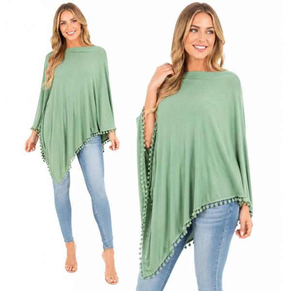 wholesale 9442 - Pom Pom Ponchos  Mint - 