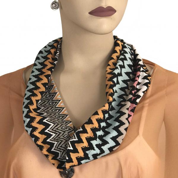 wholesale Geometric Scarves with Magnetic Clasp 3133 #8070 Multi Zig Zag #2 (Silver Clasp)* MB - 