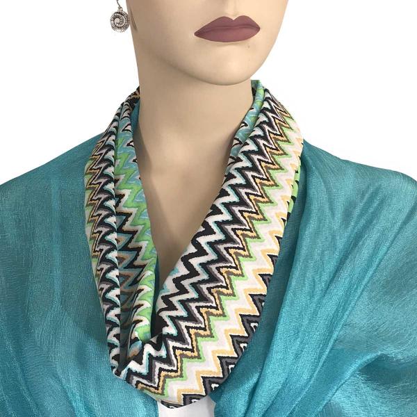 wholesale Geometric Scarves with Magnetic Clasp 3133 #8070 Multi Zig Zag #3 (Silver Clasp) - 