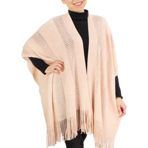 Ruana Capes - Knit Solid Color 9548 Pink - 