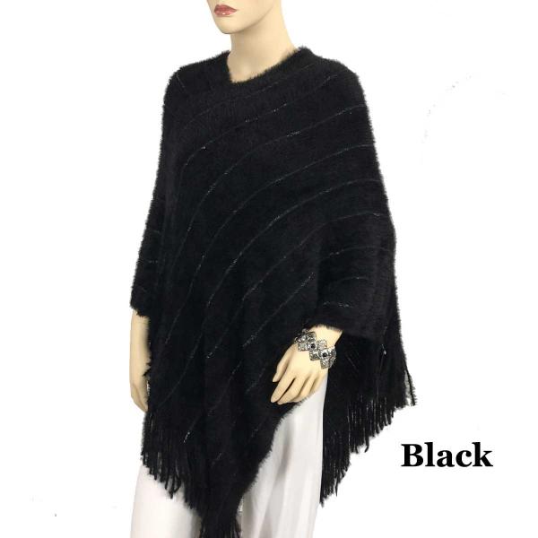 wholesale 9467 - Eyelash Knit Ponchos Black Eyelash Knit Poncho 9467 - 