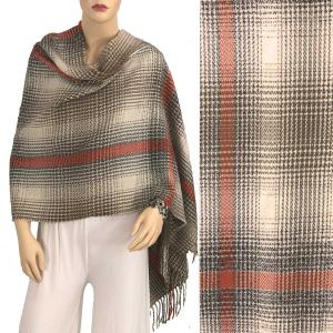 Oblong Shawls - Herringbone Ombre 8879 Taupe-Rust - 