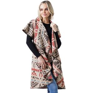3161 - Western Pattern Round Vests and Bags 10290 - Beige Multi<br>
Western Pattern Round Vest - 