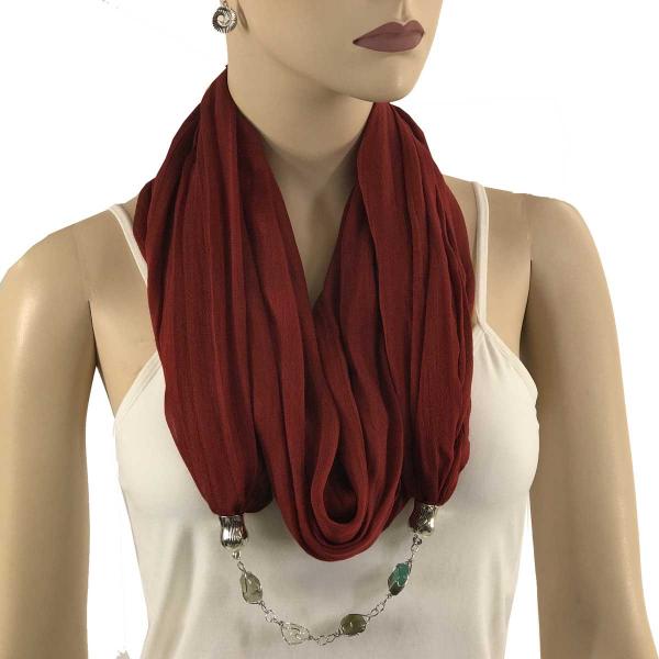 100 - Cotton/Silk Jewelry Infinity Scarves  Burgundy - 