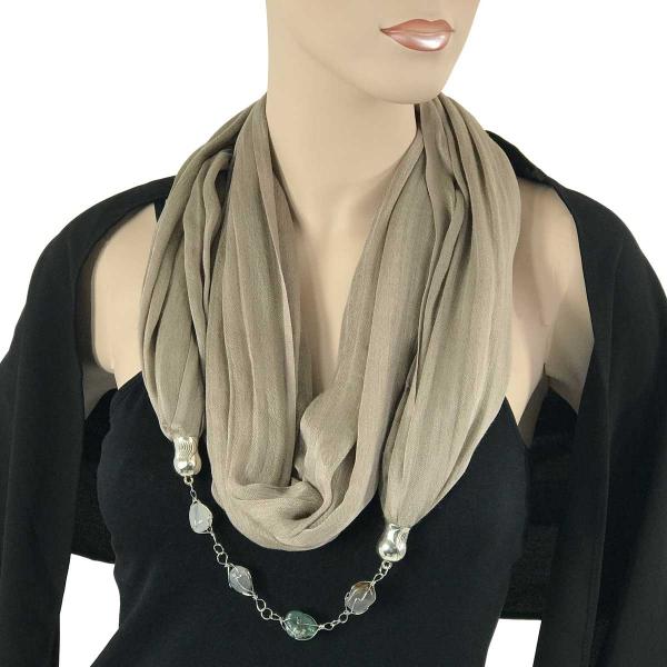 100 - Cotton/Silk Jewelry Infinity Scarves  Taupe - 