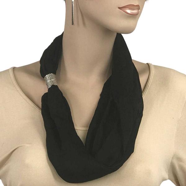 wholesale 3171 - Magnetic Clasp Scarves (Cotton/Silk) 100  #01 Black - 