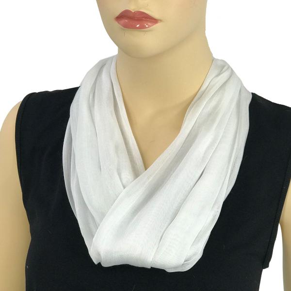 3171 - Magnetic Clasp Scarves (Cotton/Silk) 100  #02 White - 