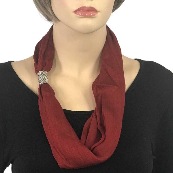3171 - Magnetic Clasp Scarves (Cotton/Silk) 100  #03 Burgundy - 