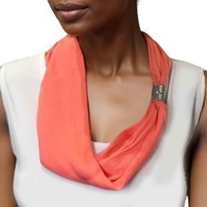 3171 - Magnetic Clasp Scarves (Cotton/Silk) 100  #20 Coral Pink - 