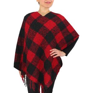 Matching Pieces for Autumn and Winter 3178 Buffalo Check Red - 9575 Poncho - Poncho - Buffalo Check 9575