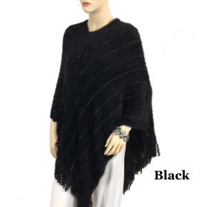 Matching Pieces for Autumn and Winter 3178 Eyelash Knit Black - 9467 Poncho - Poncho - Eyelash Knit 9467