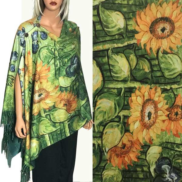 3180 - Sueded Art Design Button Shawls/Ponchos  #06 SUEDE CLOTH Art Design Shawl with Buttons  - 