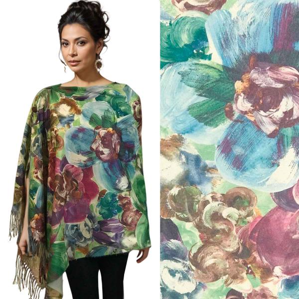 Wholesale 3180 - Sueded Microfiber Art Design Button Shawls  #42 Suede Cloth Scarf Shawl w/ Brown Buttons MB - 