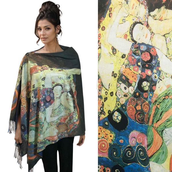 Wholesale 3180 - Sueded Art Design Button Shawls  #48 Suede Cloth Scarf Shawl w/ Black Buttons - 
