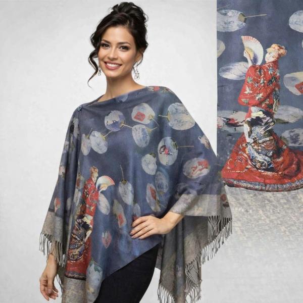 wholesale 3180 - Sueded Microfiber Art Design Button Shawls  #29 SUEDE CLOTH Scarf Shawl w/ Black Buttons - 