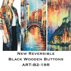 Wholesale  Reversible #R-19 Suede Cloth<br>
Black Wooden Buttons  - 
