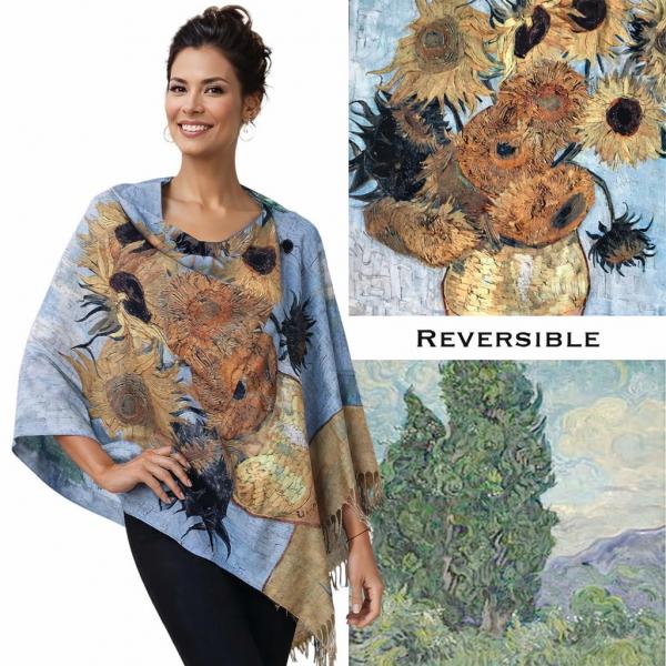 wholesale 3180 - Sueded Microfiber Art Design Button Shawls  Reversible #R-20 Suede Cloth<br>
Black Wooden Buttons  - 