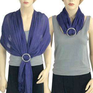 Shawl - Cotton/Silk #100 with Scarf Buckle Ring Deep Violet - 