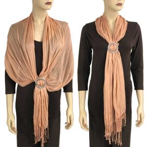 Shawl - Cotton/Silk #100 with Scarf Buckle Ring Indian Peach - 