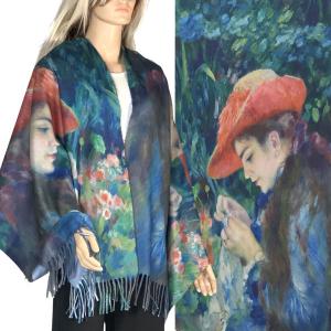 3196 - Sueded Art Design Shawls (Without Buttons) 3196 - #08<br> 
Art Design Scarf/Shawl - 
