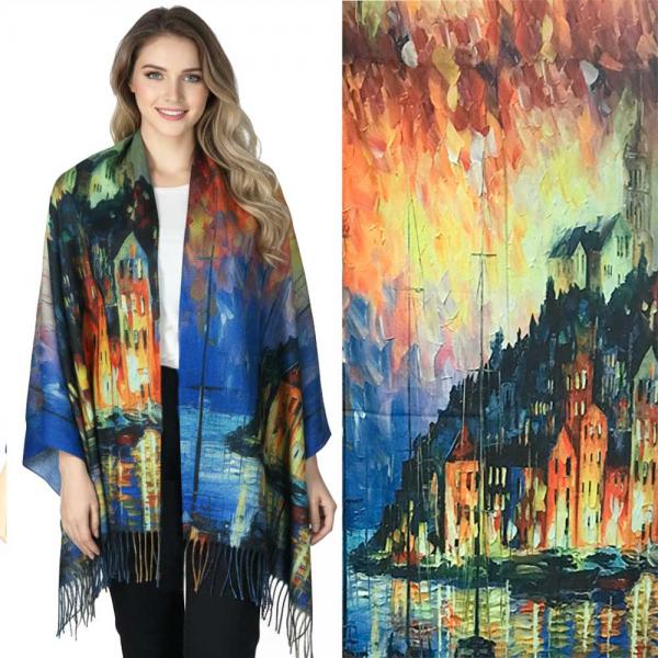 wholesale 3196 - Sueded Microfiber Art Design Shawls #06 Print - 72