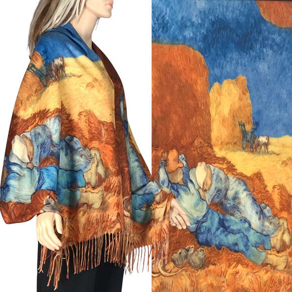 wholesale 3196 - Sueded Art Design Shawls (Without Buttons) 3196 - #01<br>
Art Design Scarf/Shawl  - 