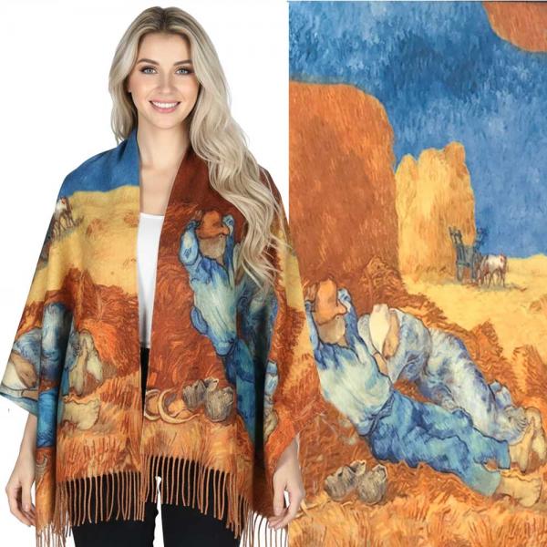 wholesale 3196 - Sueded Microfiber Art Design Shawls #01 Print - 72