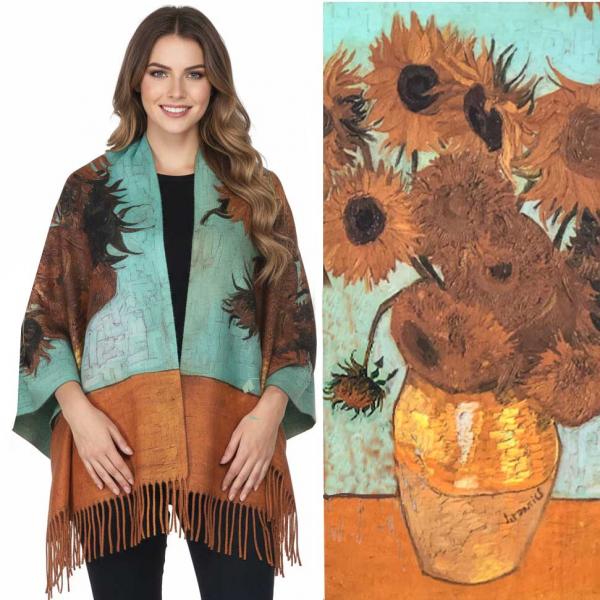 Wholesale 3196 - Sueded Microfiber Art Design Shawls #15 Print - 72