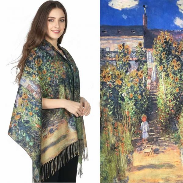 Wholesale 3196 - Sueded Microfiber Art Design Shawls #13 Print - 72