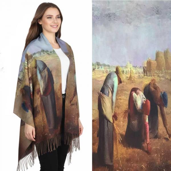 wholesale 3196 - Sueded Microfiber Art Design Shawls #02 Print - 72