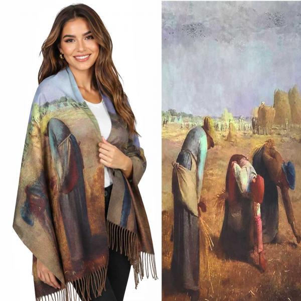 wholesale 3196 - Sueded Microfiber Art Design Shawls #02 Print - 72