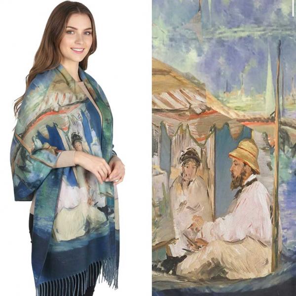 Wholesale 3196 - Sueded Microfiber Art Design Shawls #10 Print - 72