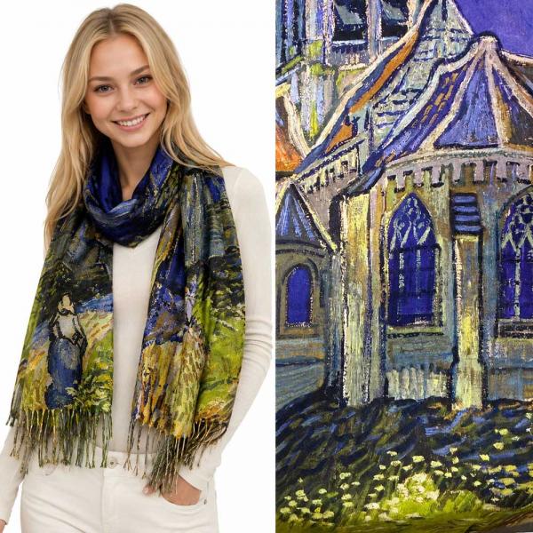 wholesale 3196 - Sueded Microfiber Art Design Shawls #18 Print - 72