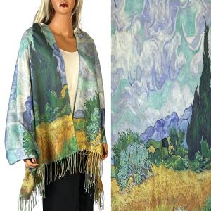 3196 - Sueded Art Design Shawls (Without Buttons) 3196 - #22<br>
Art Design Scarf/Shawl  - 