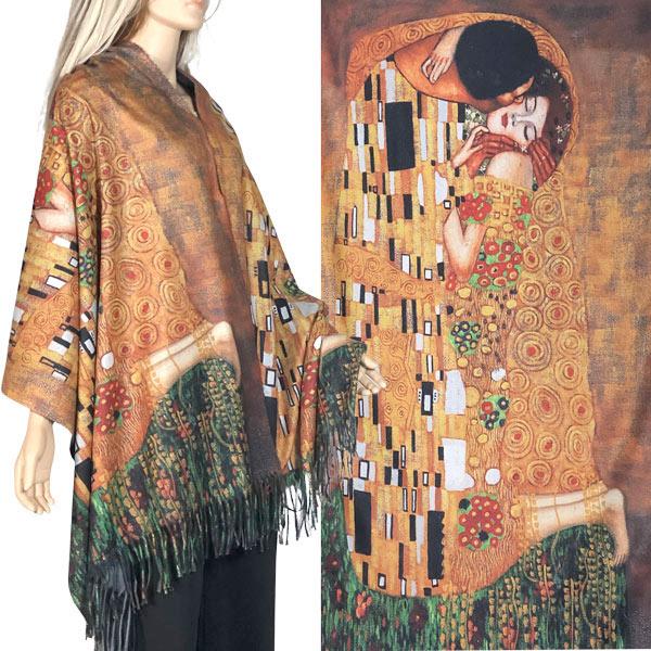 wholesale 3196 - Sueded Art Design Shawls (Without Buttons) 3196 - #23<br>
Art Design Scarf/Shawl  - 