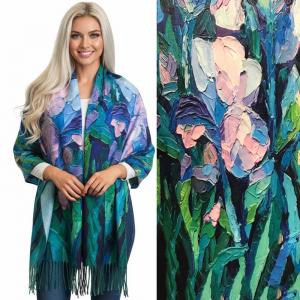 Wholesale 3196 - Sueded Microfiber Art Design Shawls #28 Print - 72