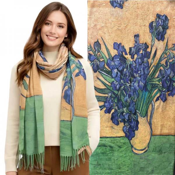 wholesale 3196 - Sueded Microfiber Art Design Shawls #38 
 - 72