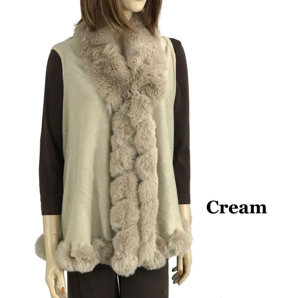 wholesale LC11 - Faux Rabbit Fur Vests LC11 - #2 Cream-Latte  - 