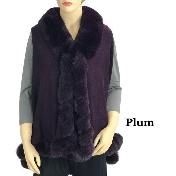 wholesale LC11 - Faux Rabbit Fur Vests LC11 #4 Plum-Dark Plum  - 