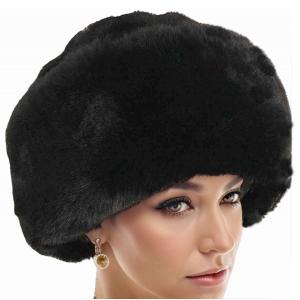 3201 - Faux Rabbit Cossack Hats Black <br> Faux Rabbit Cossack Hat - 